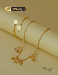 KY1011750- Gold Plated Small Kaashu Necklace With Matching Bangle & Earring Set Combo 1-Zilmor