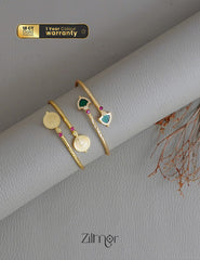 KY1011757- Gold tone Lakshmi coin &Palakka Kada Bangle Combo (color option) 2-Zilmor