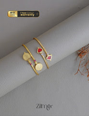 KY1011757- Gold tone Lakshmi coin &Palakka Kada Bangle Combo (color option) 4-Zilmor