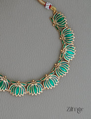NV1011724 - Premium Antique Lotus Necklace with Earrings 4-Zilmor