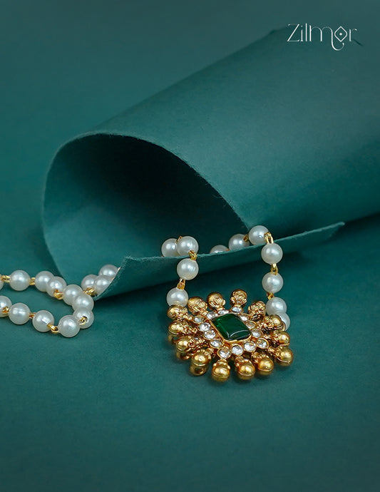 Kemp & Ad Stone Pendant with Pearl Choker Necklace (color option) - CL1012254