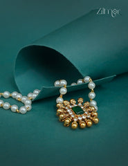 Kemp & Ad Stone Pendant with Pearl Choker Necklace (color option) - CL1012254