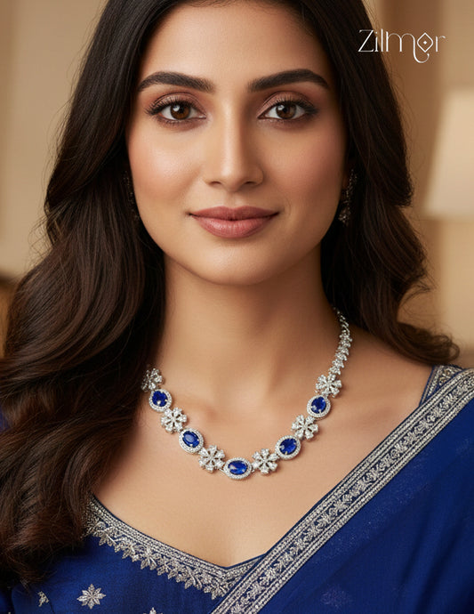 Silver Plated AD Stone Necklace - CL1012292