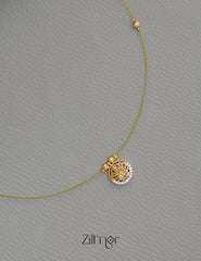 SN1011718 - AD Stone with Lakshmi Pendant Invisible Chain Necklace 2-Zilmor