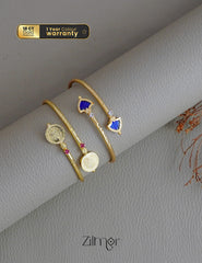 KY1011757- Gold tone Lakshmi coin &Palakka Kada Bangle Combo (color option) 3-Zilmor