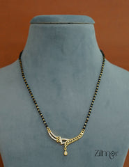 SR100557 - Gold Plated AD Stone Pendant Traditional Mangalsutra Necklace (color option) 2-Zilmor