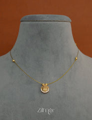 SN1011718 - AD Stone with Lakshmi Pendant Invisible Chain Necklace 3-Zilmor