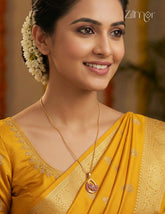 18k Gold Plated Anti-Tarnish AD Stone Pendant Simple Necklace (color option) - CL1012262