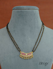 SR100561 - Gold Plated AD Stone Pendant Traditional Mangalsutra Necklace 2-Zilmor