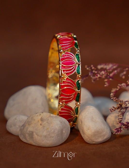 BH1011894- Premium Antique Lotus Bangle 1-Zilmor