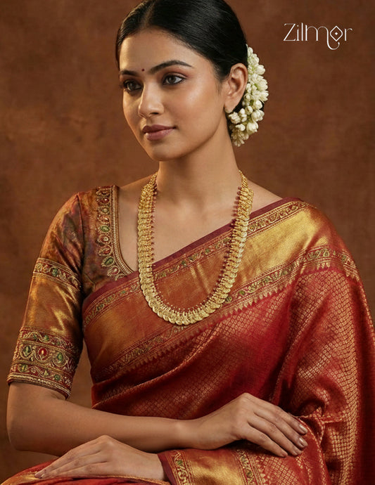 18k Gold plated AD Stone with Lakshmi coin Long Necklace - CL1012287