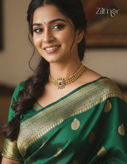 Kemp & Ad Stone pendant with Triple layer Antique Choker Necklace - CL1012253