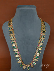 KY1011831 -  Gold Plated Kaashu coin & Nagapadam Mala Long Necklace