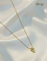 Gold Tone Heart Pendant Simple Necklace-ZF1012141