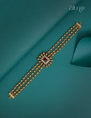 Kemp & Ad Stone pendant with Triple layer Antique Choker Necklace - CL1012253