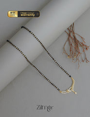 SR100557 - Gold Plated AD Stone Pendant Traditional Mangalsutra Necklace (color option) 4-Zilmor