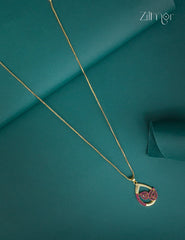 18k Gold Plated Anti-Tarnish AD Stone Pendant Simple Necklace (color option) - CL1012262