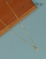 18k Gold Plated Anti-Tarnish AD Stone Pendant Simple Necklace (color option) - CL1012239