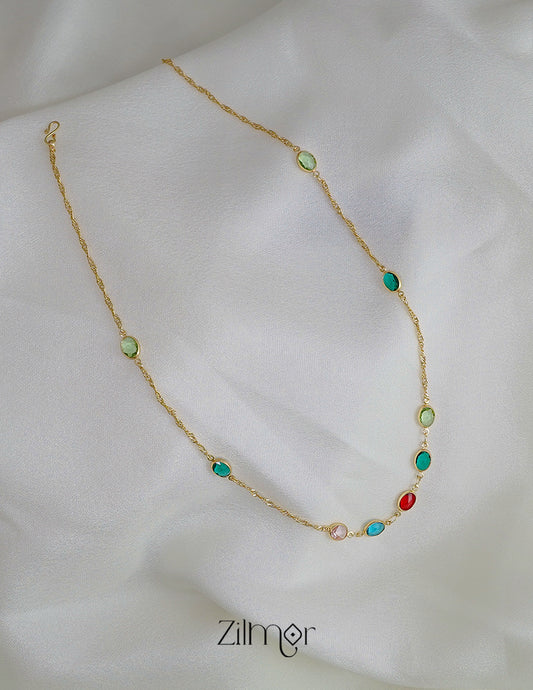 KY101993 - Simple Semi Precious Stone Necklace 1-Zilmor