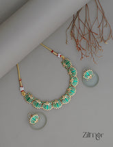 NV1011724 - Premium Antique Lotus Necklace with Earrings 2-Zilmor