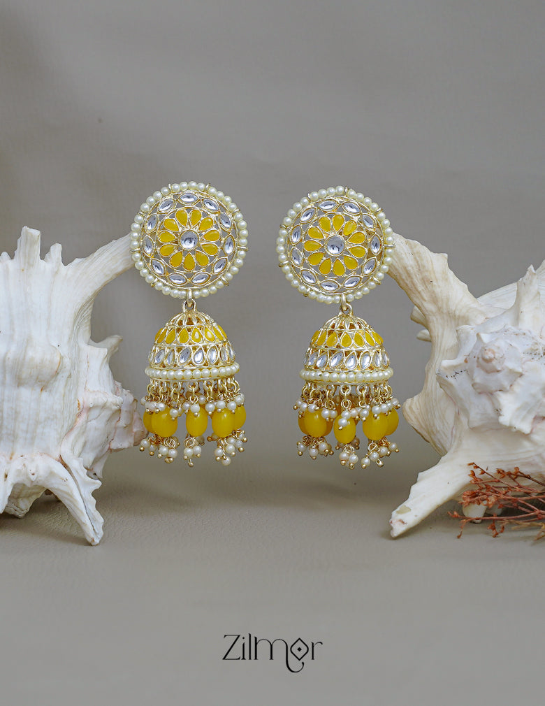 Zuri Yellow Jumkha Earrings
