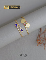 KY1011753 - Gold tone Lakshmi coin &Nagapadam Bangle Combo (color option) 4-Zilmor