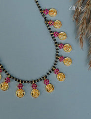 AD Stone with Lakshmi Pendant Mangalsutra Necklace (color option)- TR1012248