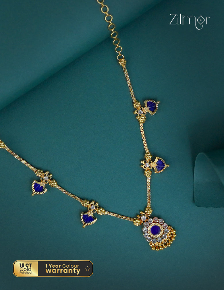 Gold Plated Kerala Traditional Anti Tarnish Palakka Necklace - KY1012194