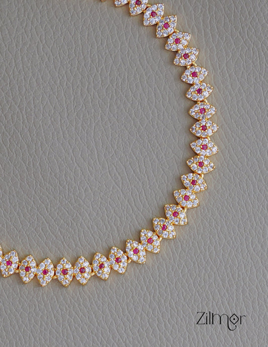 BH100843 - AD Stone Choker Necklace Earrings Set (color option) 2-Zilmor