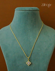 18k Gold Plated Anti-Tarnish AD Stone Pendant Simple Necklace (color option) - CL1012239