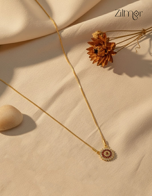 Gold Tone AD Stone Simple Necklace (color option) - ZR1012208