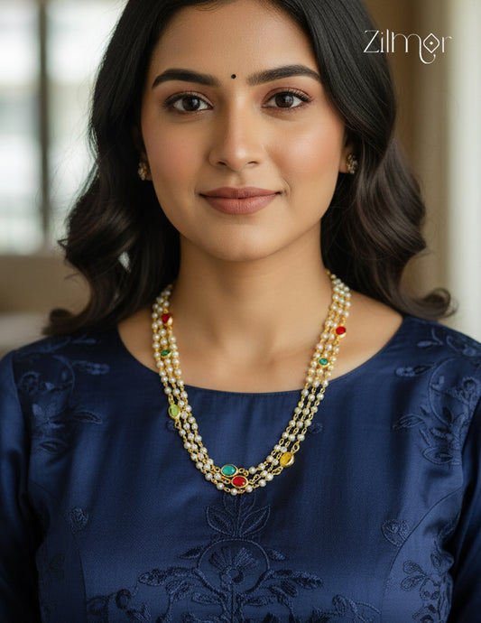 Premium Pearl Layer with Semi Precious Stone Necklace - KY1012211