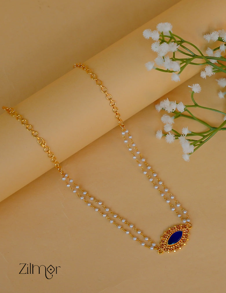 KY1011977 - Premium Pearl Necklace with Palakka Pendant (color option) 3-Zilmor