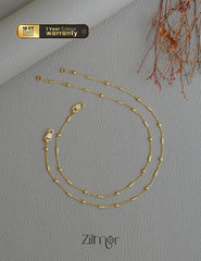 KT1011748- Anti-Tarnish Gold Plated Simple pair Anklet 2-Zilmor