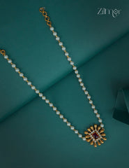 Kemp & Ad Stone Pendant with Pearl Choker Necklace (color option) - CL1012254