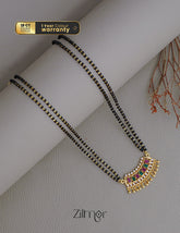Gold Plated AD Stone Pendant Mangalsutra Necklace - SR100558 1-Zilmor