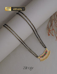Gold Plated AD Stone Pendant Mangalsutra Necklace - SR100558 1-Zilmor