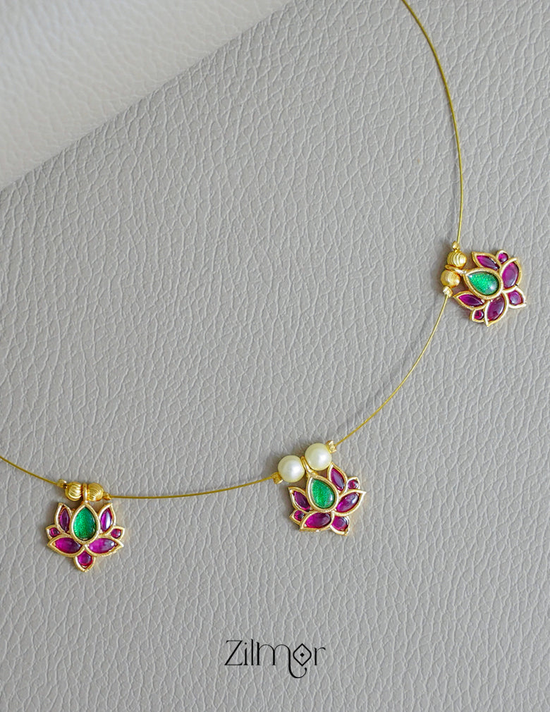 SN1011740 - Kemp Lotus Pendant Hanging Invisible Necklace 3-Zilmor