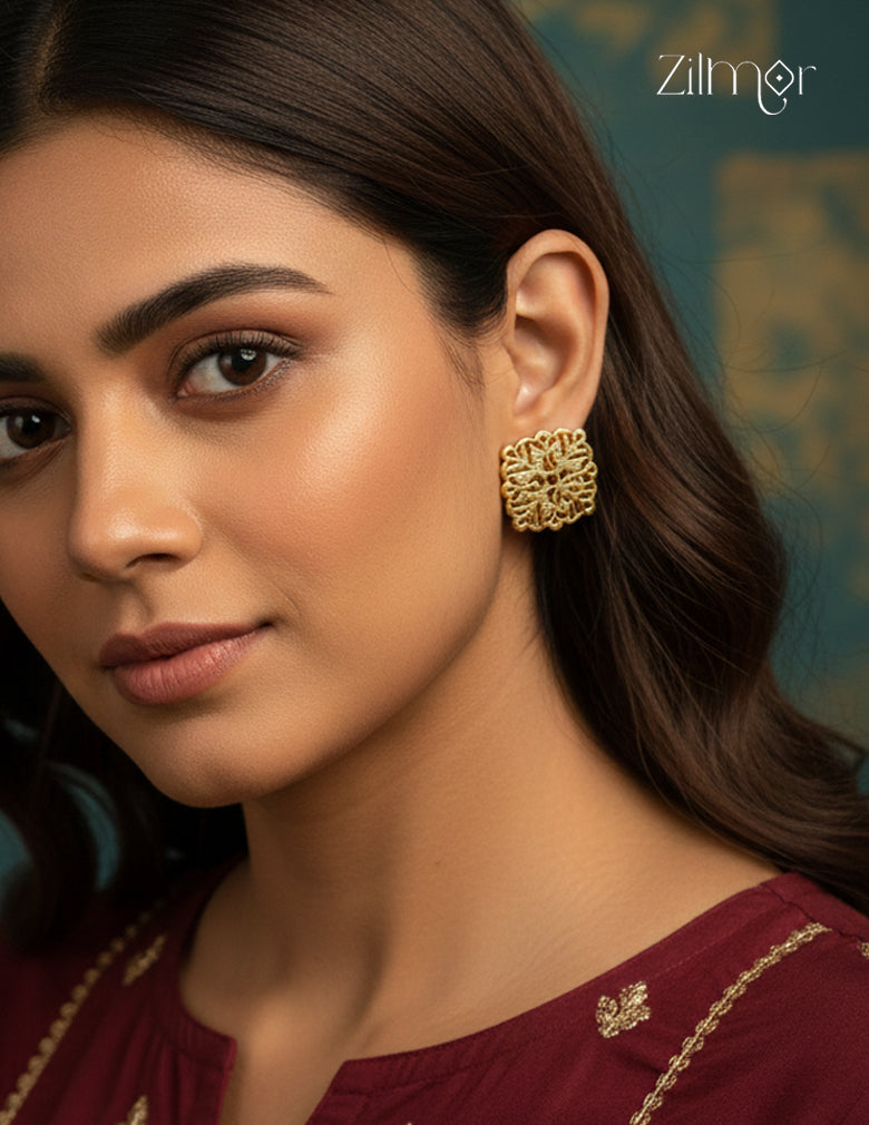 Gold Plated Anti-Tarnish Stud Earrings -CL1012280