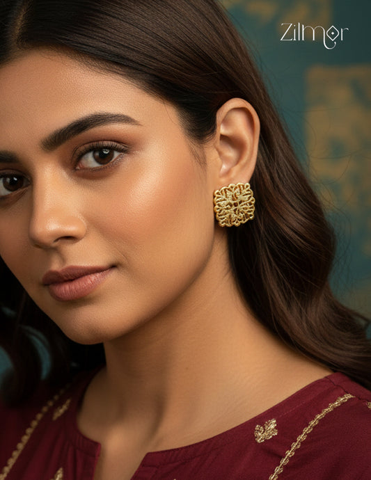 Gold Plated Anti-Tarnish Stud Earrings -CL1012280