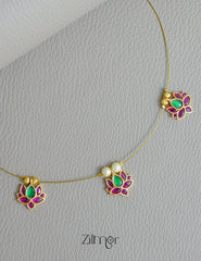 SN1011740 - Kemp Lotus Pendant Hanging Invisible Necklace 3-Zilmor