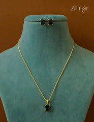 18k Gold Plated Anti-Tarnish Simple Pendant Necklace Earring Set - CL1012235