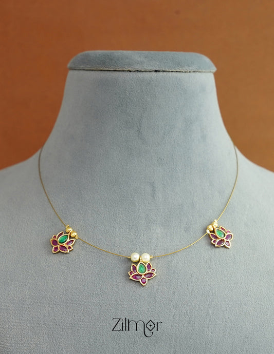 SN1011740 - Kemp Lotus Pendant Hanging Invisible Necklace 2-Zilmor