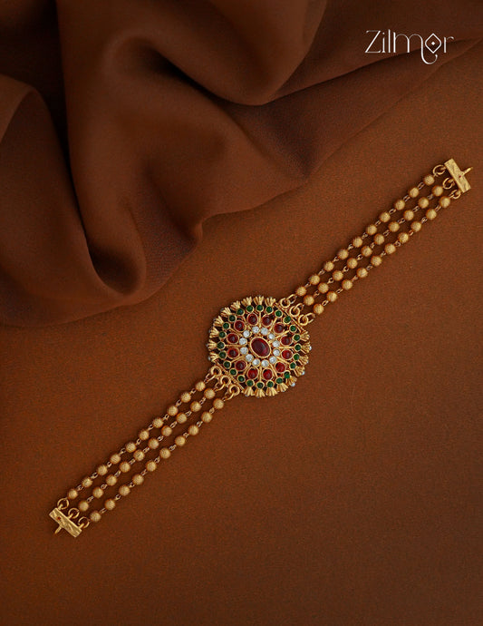 Kemp & Ad Stone pendant with Triple layer Antique Choker Necklace - CL1012275