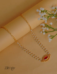 KY1011977 - Premium Pearl Necklace with Palakka Pendant (color option) 2-Zilmor