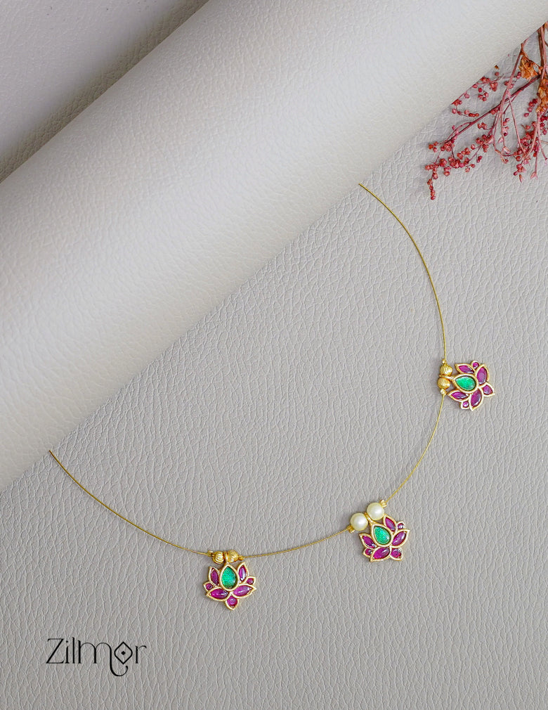 SN1011740 - Kemp Lotus Pendant Hanging Invisible Necklace 1-Zilmor