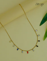 Multi color Semi Precious Stone Necklace-ZF1012142