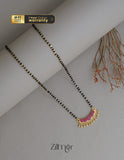 SR100559 - Gold Plated AD Stone Pendant Traditional Mangalsutra Necklace (color option) 1-Zilmor