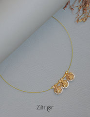 SN1011719 - AD Stone with Hanging Lakshmi Pendant Invisible Necklace 1-Zilmor