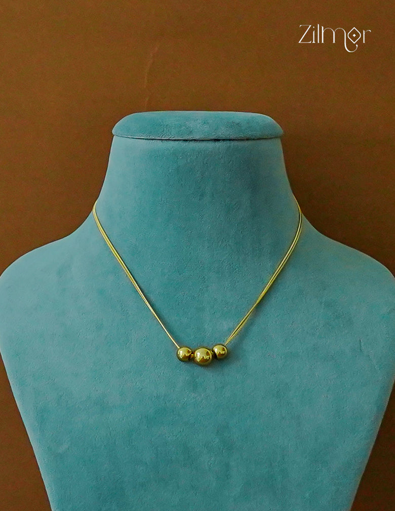 Double layer Ball Chain Necklace-ZF1012136